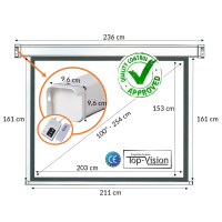 Elektrisch projectiescherm 100" - WIT - BOL.COM - prijs 2