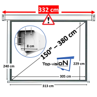Elektrisch projectiescherm 150" - 380 cm (4:3)