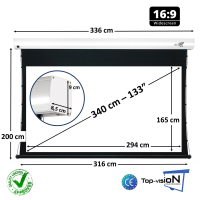 Tensioned screen 133" - 340cm (16:9)