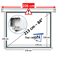 Elektrisch projectiescherm 84" - 213 cm (4:3)