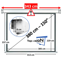 Elektrisch projectiescherm 150" - 380 cm (4:3)