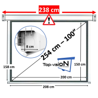 Elektrisch projectiescherm 100" - 254 cm (4:3)