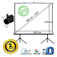Statiefscherm 150" mét opbergtas - BOL.COM